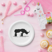 Assiettes En Carton Sauvez le rhinocéros (Fête)