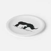 Assiettes En Carton Sauvez le rhinocéros (Angle)