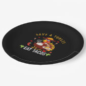 Assiettes En Carton Sauvez Une Turquie Mange Tacos Drôle Mexicain (Angle)