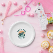 Assiettes En Carton Save The Turtles Animal Turtle Pet Lover (1) (Fête)