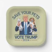 Assiettes En Carton Save Your Pets Vote for Trump US Election Citation (Recto)