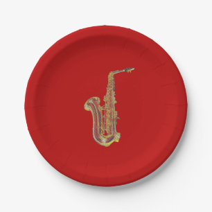 Assiettes En Carton Saxophone