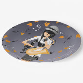 Assiettes En Carton Saxophoniste clown Feuille d'or (Angle)