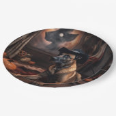 Assiettes En Carton Scandale d'Halloween Citrouille (Angle)