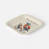 Assiettes En Carton Scandi Aviary Duet, personnalisé (Angulaire)