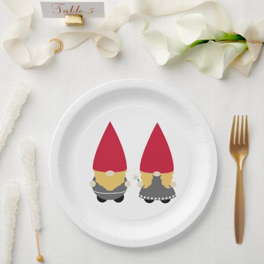 Assiettes En Carton Scandinave Nisse Tomte Gnome (Mariage)