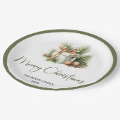 Assiettes En Carton Scandinavian Neutral Christmas Personalized Dinner (Angle)