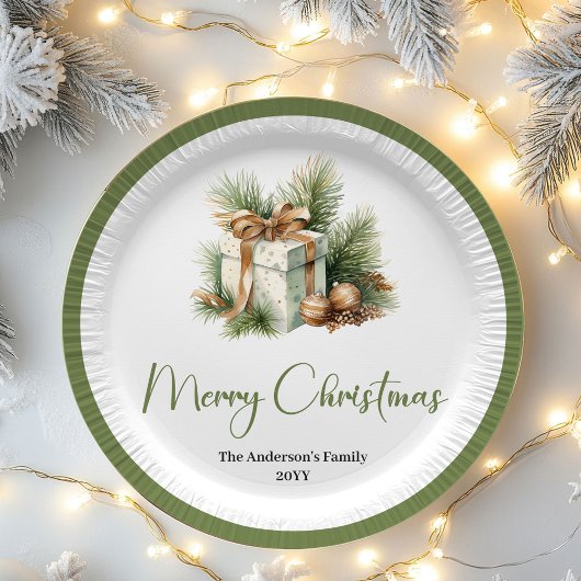 Assiettes En Carton Scandinavian Neutral Christmas Personalized Dinner