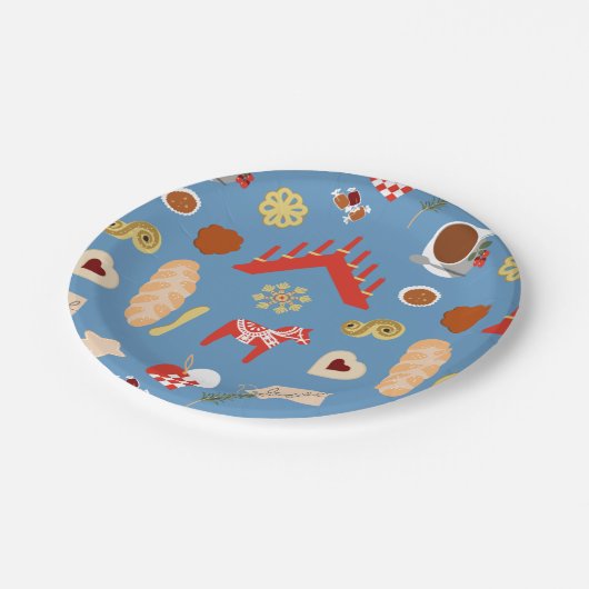 Assiettes En Carton Scandinavie/Suédoise Jul Conception de pâtisseries (Angle)