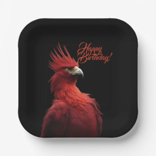 Assiettes En Carton Scarlet Phoenix Est Fièrement Joyeux Anniversaire