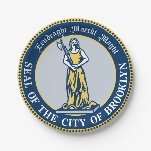 Assiettes En Carton Sceau de Brooklyn (Borough in New York City) (Devant)