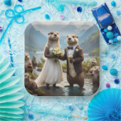 Assiettes En Carton **"Scellé avec un baiser : Otterly in Love"** (Fête)