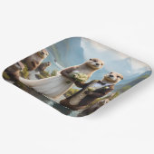 Assiettes En Carton **"Scellé avec un baiser : Otterly in Love"** (Angulaire)