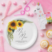 Assiettes En Carton Scénario de tournesol rustique M. et Mme Mariage (Fête)