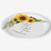 Assiettes En Carton Scénario de tournesol rustique M. et Mme Mariage (Angle)