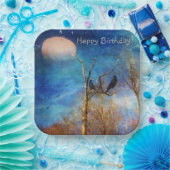 Assiettes En Carton Scène de forêt lunaire (Fête)