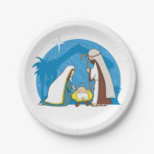 Assiettes En Carton Scène de la Nativité avec Marie Joseph et Bébé Jés (Devant)
