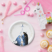 Assiettes En Carton Scène de Nativité Traditionnelle Salutations de No (Fête)