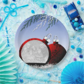 Assiettes En Carton Scène de Noël Ornament Modèle photo (Fête)