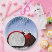 Assiettes En Carton Scène de Noël Ornament Modèle photo (Fête)