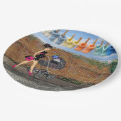 Assiettes En Carton Scène de rue Polka-Dot (Angle)