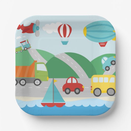 Assiettes En Carton Scène de transport (Recto)