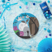 Assiettes En Carton Scène du monstre d'Halloween (Fête)