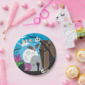 Assiettes En Carton Scène du monstre d'Halloween (Fête)