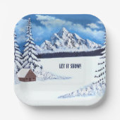 Assiettes En Carton Scène hivernale (Recto)