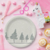 Assiettes En Carton Scène hivernale Plate de Noël (Fête)