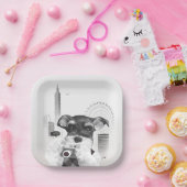 Assiettes En Carton Schnauzer avec caméra (Fête)