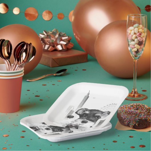 Assiettes En Carton Schnauzer avec caméra (Multi)