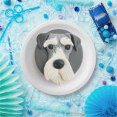 Assiettes En Carton Schnauzer Chien 3D inspiré (Fête)