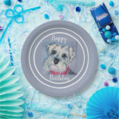 Assiettes En Carton Schnauzer de joyeux anniversaire (Fête)