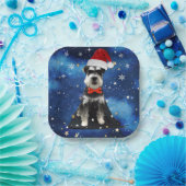 Assiettes En Carton Schnauzer de Noël (Fête)