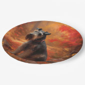 Assiettes En Carton Schnauzer en automne Leaves Fall Inspire (Angle)