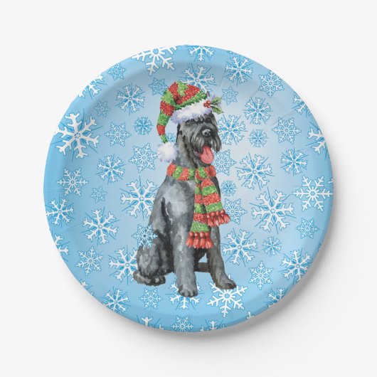 Assiettes En Carton Schnauzer géant de Noël (Devant)
