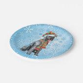 Assiettes En Carton Schnauzer géant de Noël (Angle)