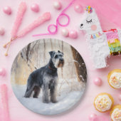 Assiettes En Carton Schnauzer Laisser neiger Noël (Fête)
