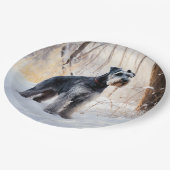 Assiettes En Carton Schnauzer Laisser neiger Noël (Angle)