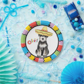 Assiettes En Carton Schnauzer miniature de fiesta (Fête)