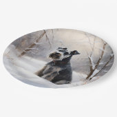 Assiettes En Carton Schnauzer Miniature Laisser neiger Noël (Angle)