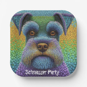 Assiettes En Carton Schnauzer Party Chien Modifier le texte Personnali