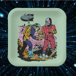 Assiettes En Carton Sci-Fi Anniversaire Fête de l'Espace Science Ficti<br><div class="desc">Comic Science Fiction design vintage pour donner vie à votre soirée Sci-Fi. Profitez de la vaisselle cosmique qui sort de ce monde. Peut être personnalisé et changé selon vos souhaits.</div>