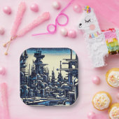 Assiettes En Carton Sciage urbain futuriste SF 4 (Fête)