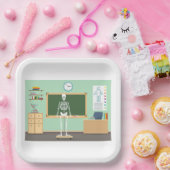Assiettes En Carton Science Class Skeleton (Fête)