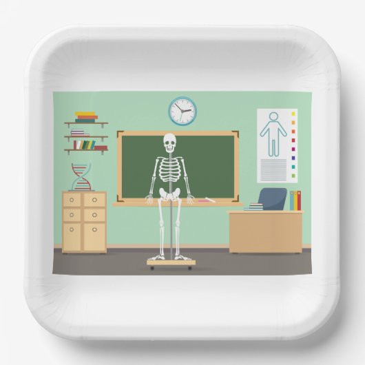 Assiettes En Carton Science Class Skeleton (Recto)