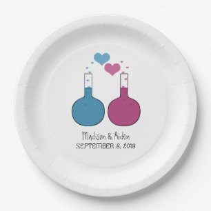Assiettes En Carton Science de l'amour Plaques de papier Mariage 