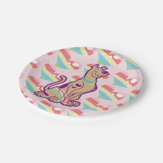 Assiettes En Carton Scooby-Doo arc-en-ciel (Angle)