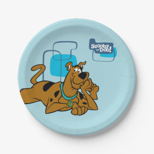Assiettes En Carton Scooby-Doo Carré Rétro Couché